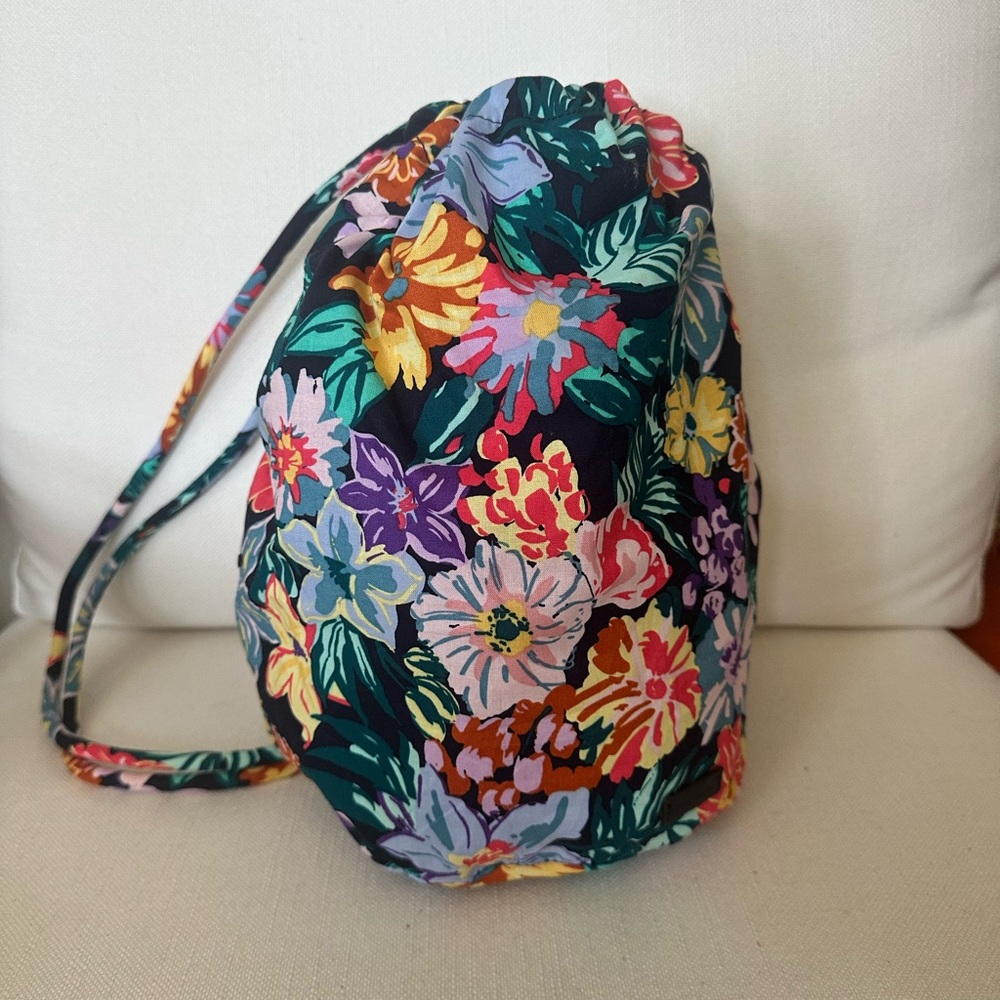 Vera Bradley Ditty Drawstring Backpack Floral Des… - image 1